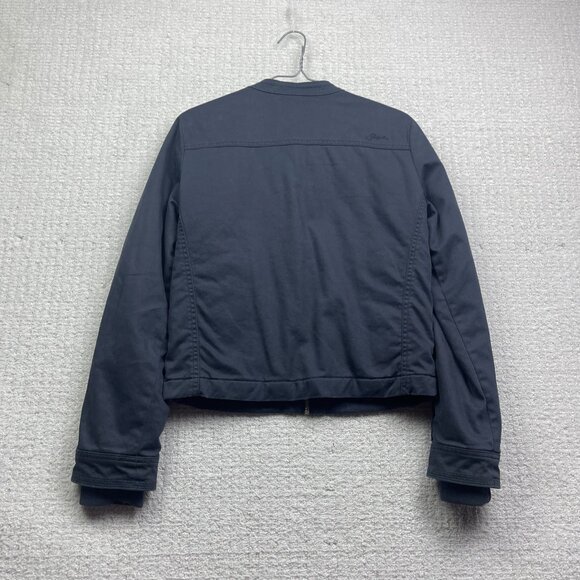 Y2K Diesel Moto Biker Jacket Women’s Size S Washed Navy Blue Zip Up Vintage - Picture 12 of 14